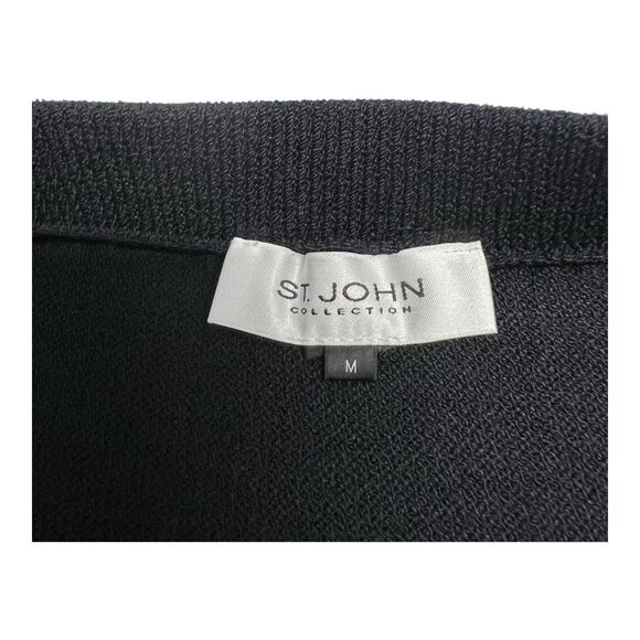 St John Collection Black Santana Knit Skirt MEDIUM Knee Length - Picture 4 of 5